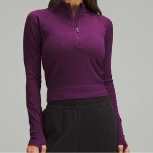 Lululemon rest less cropped half zip
